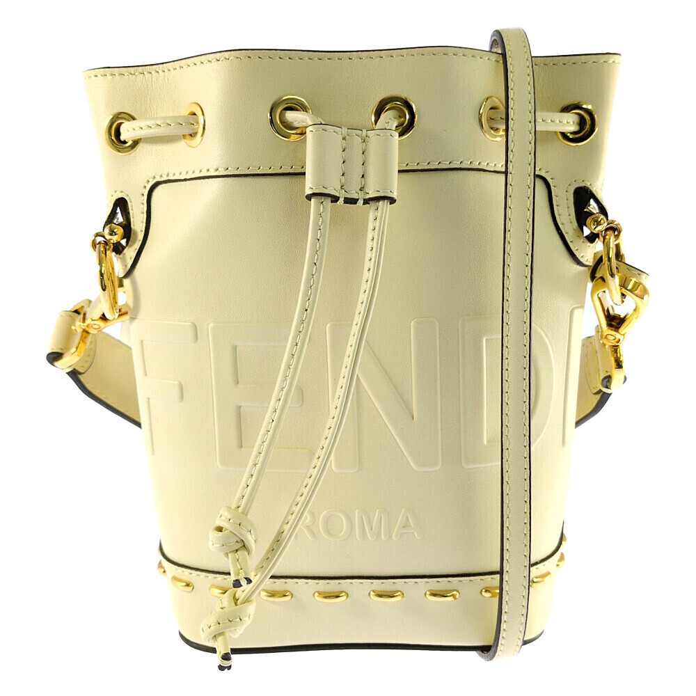 FENDI Montresor Drawstring Shoulder Bag White